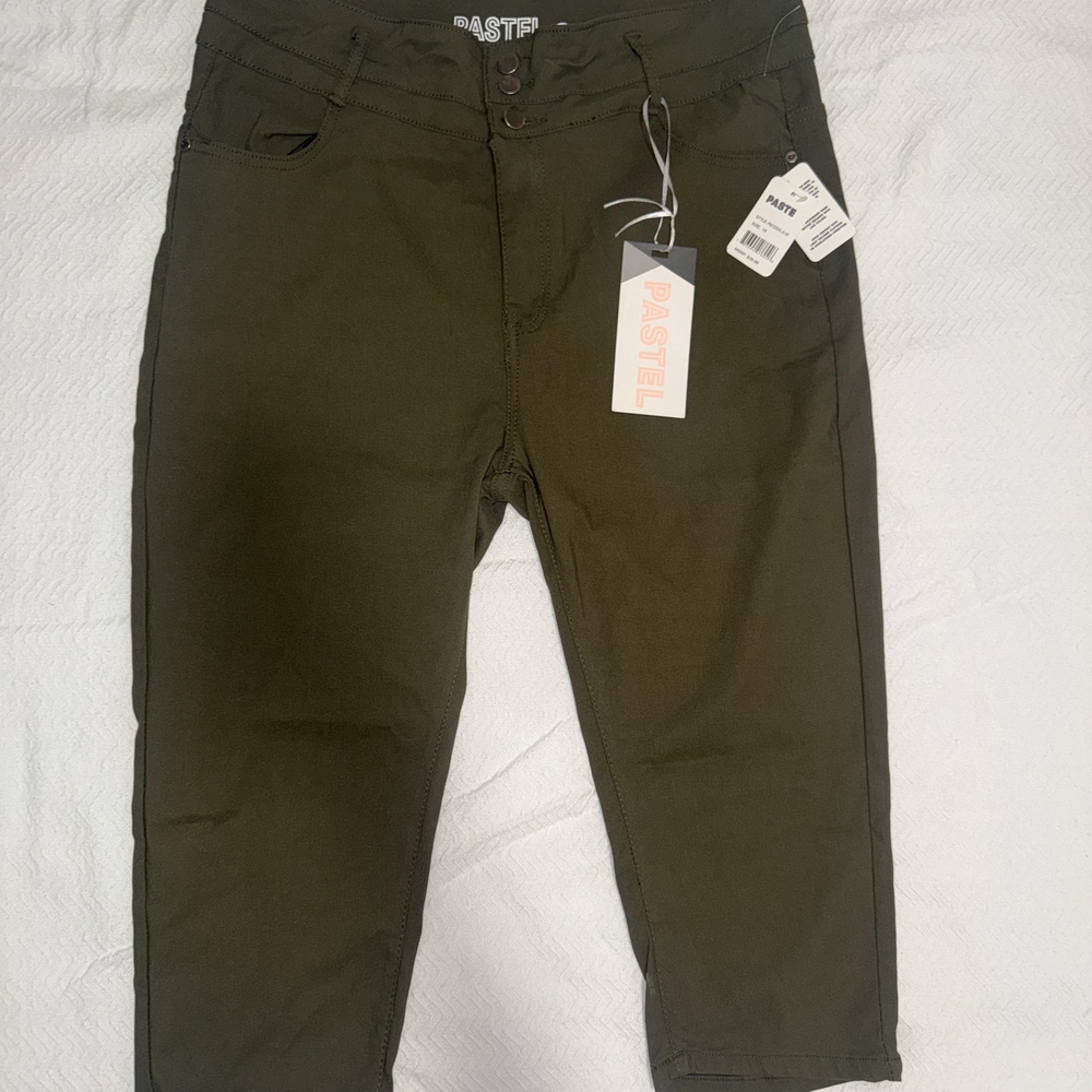 Pastels Clothing Olive Green Pants